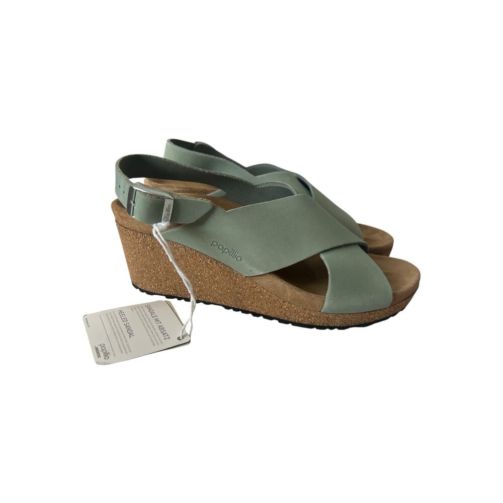 Papillio By Birkenstock Samira Nubuck Leather Sandal In Pure Sage Size 40 - Picture 2 of 11